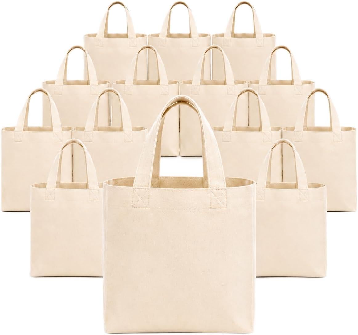 Mini Cotton Canvas Tote Bags